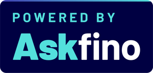Askfino power by badge-Two-color, on light