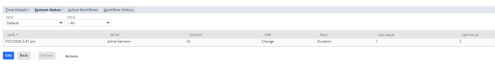 Timesheets Audit Trail - Step 2 - Netsuite 2026-2 Release