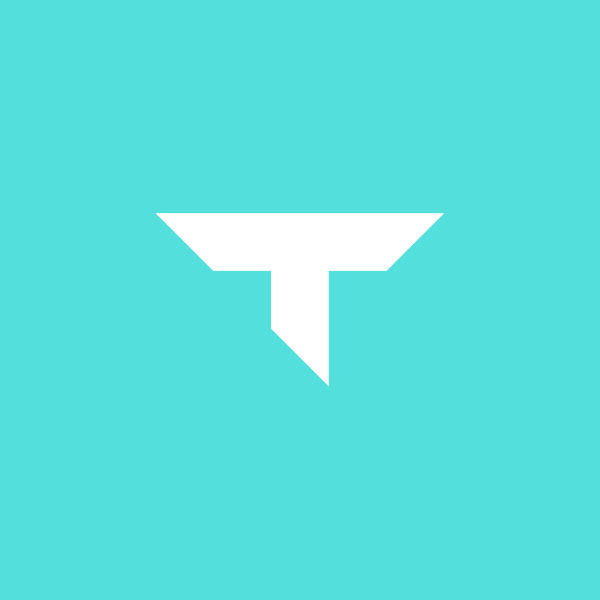 T-symbol on turquoise background