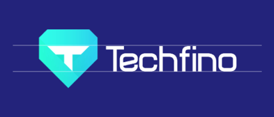 Techfino Logo - Blue Background - Clear space