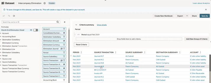 NetSuite 2026.1 detailed visibility into intercompany elimination journal entries